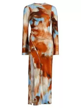 Rhode Printed Long-Sleeve Maxi Dress