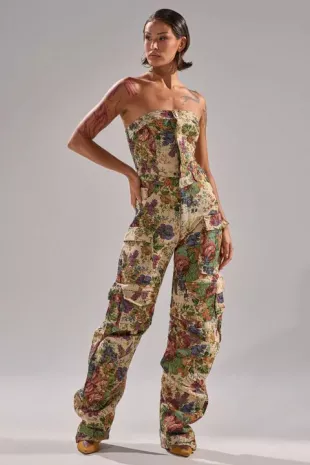 In Her Element Floral Woven Jumpsuit