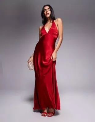 Magdalene Satin Halter Dress