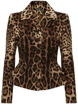 Leopard-print Single-breasted Blazer