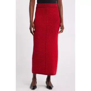 Harbison Rib Wool & Cashmere Maxi Sweater Skirt