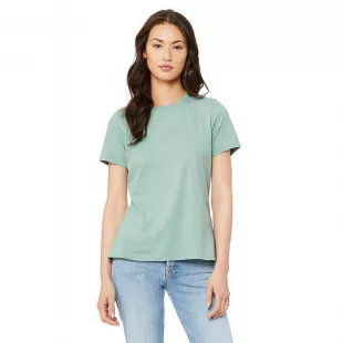 6400 Women's Relaxed Jersey Short Sleeve Tee Heather Prism Dusty Blue