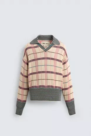 Check Jacquard Knit Polo