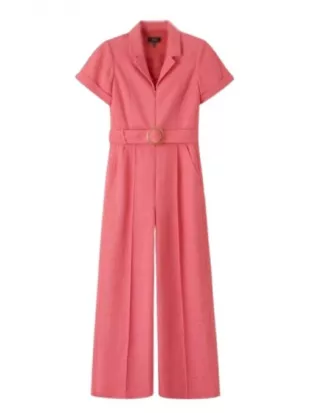 Run Away Tracy-Ann Oberman Pink Tweed Jumpsuit