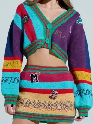 Electric Bloom Jade Castillo Multicolor Cardigan