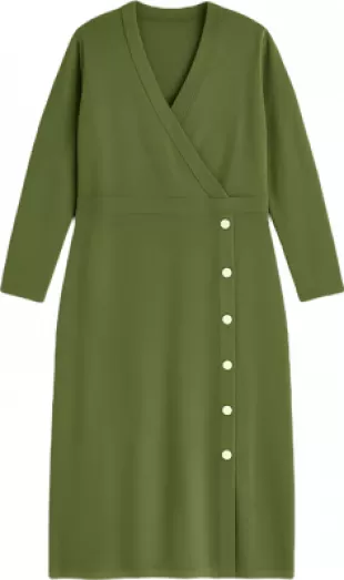 Plus Long Sleeve Midi Sweater Dress