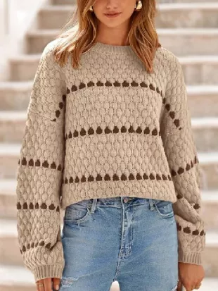 Fixer to Fabulous 7 Jenny Marrs Cream & Brown Striped Sweater