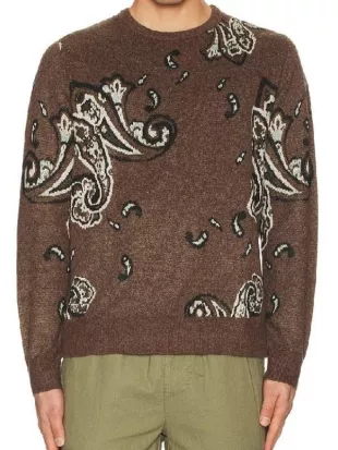 Beyond the Gates Izaiah Hawthorne Brown Paisley Sweater