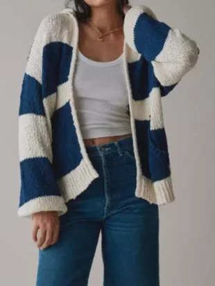 Happy’s Place S02 Belissa Escobedo Striped Hooded Cardigan