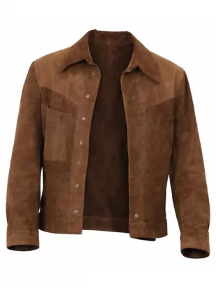 The Adventures Of Cliff Booth Brad Pitt Brown Suede Jacket