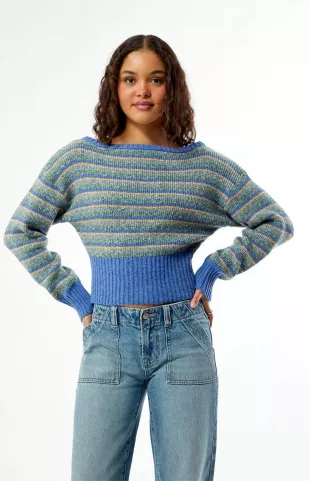 Your Favorite Cosette Ribbed Off The Shoulder Sweater