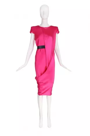 Pink Silk Draped Dress