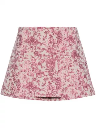 Floral-print Layered Skort
