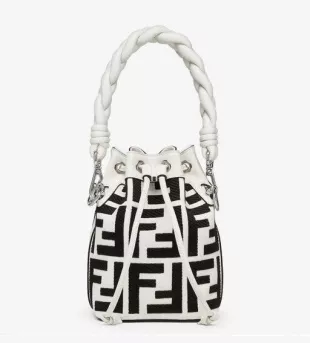 Mon Tresor Monogram FF Black & White canvas/leather Mini-bag