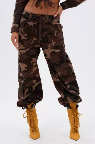 Cant See Me Brown Camp Cargo Jogger
