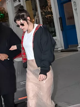 Kristen Stewart NYC Black Lumberjack Jacket