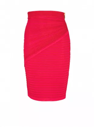 Flechage Knit Knee Length Skirt