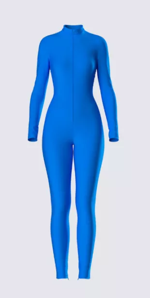 Brianna Blue Zip Up Jumpsuit
