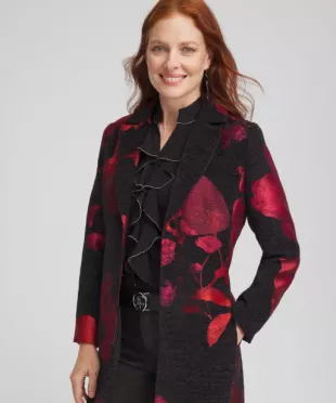 Red Floral Jacquard Topper