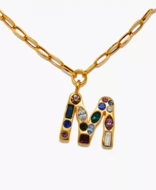 Emilie Crystal Initial Pendant Necklace
