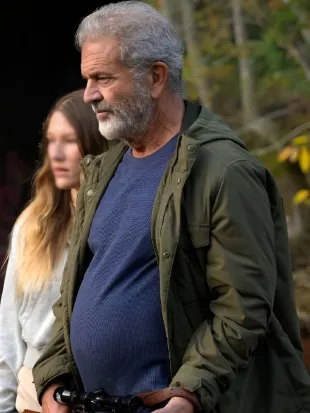 Hunting Season 2025 Mel Gibson Green Hooded Jacket