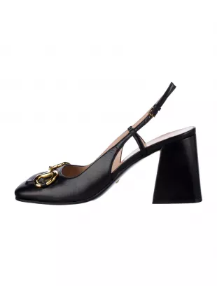 Lady Horsebit Leather Slingback Pumps