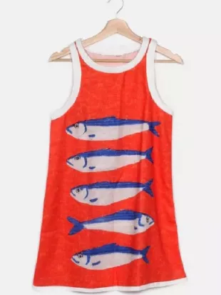 Below Deck Mediterranean S10 Aesha Scott Orange Fish Print Dress