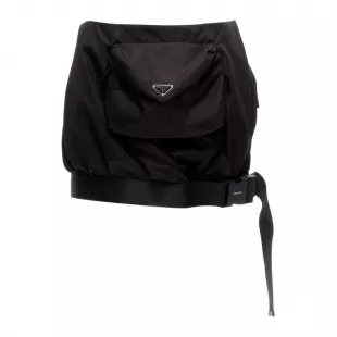 Re Nylon Front Pocket Mini Skirt