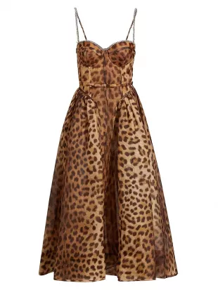 Crush Leopard Paneled Midi Dress
