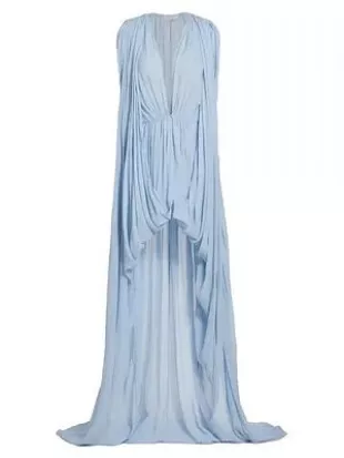 Creponne Silk Sleeveless High Low Gown