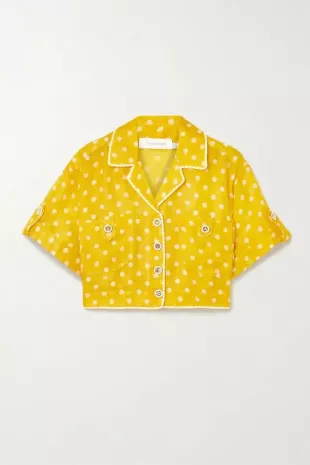 High Tide Cropped Polka Dot Shirt