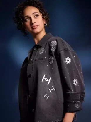 Star Wars Darth Vader Rhinestone Black Denim Jacket
