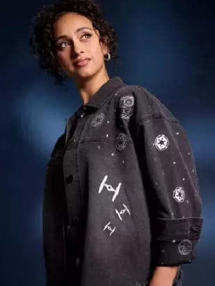 Star Wars Darth Vader Rhinestone Black Denim Jacket