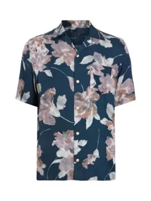 The Valley Persian Style S01 Reza Farahan Blue Floral Shirt