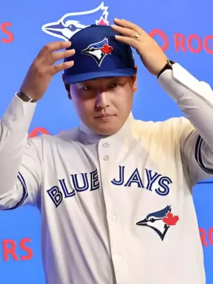 Kazuma Okamoto BLUE JAYS White Jersey