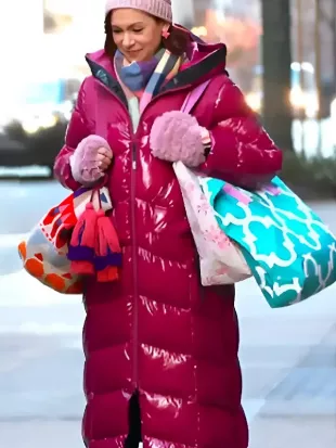 Elsbeth S03 Carrie Preston Puffer Coat In Pink