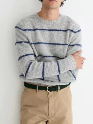 Stranger Things S05 Finn Wolfhard Grey Striped Sweater