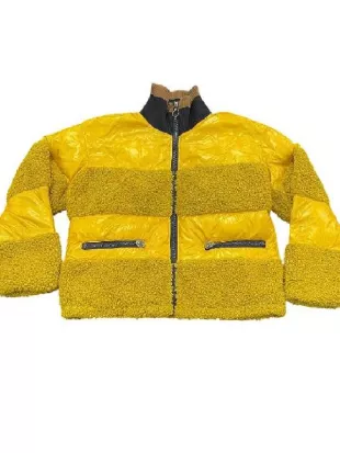Good Morning America Ginger Zee Yellow Puffer Jacket