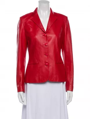 Red Leather Blazer
