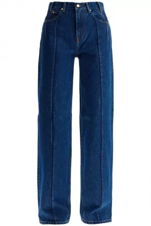 Lu Straight Leg Pleat Effect Fitted Jeans