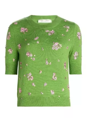 The View 2026 Sunny Hostin Green Floral Cluster Sweater