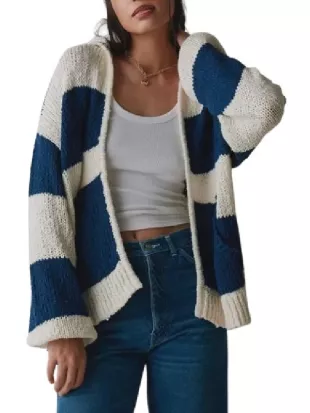 Happy’s Place S02 Belissa Escobedo Striped Hooded Cardigan