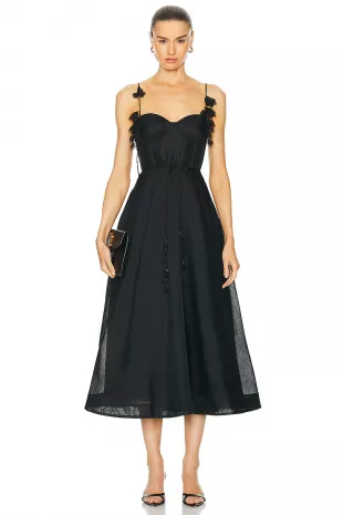 Natural Midi Corset Dress