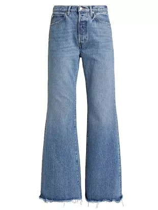 The Lax Frayed High Waist Flare Jeans