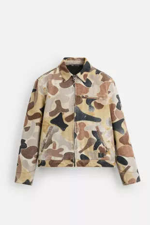 Yellow Camo Print Jacket