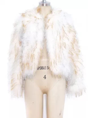 Vintage Tinsel Embellished Marabou Jacket