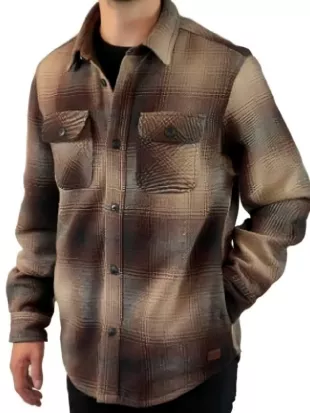 Bulls 2026 Meir Steinberg Brown Plaid Shirt Jacket