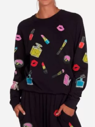 The Valley Persian Style 2026 Black Cosmetics Print Sweater