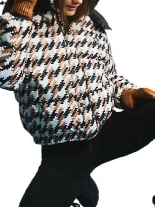 The Traitors US S04 Caroline Stanbury Houndstooth Puffer Jacket