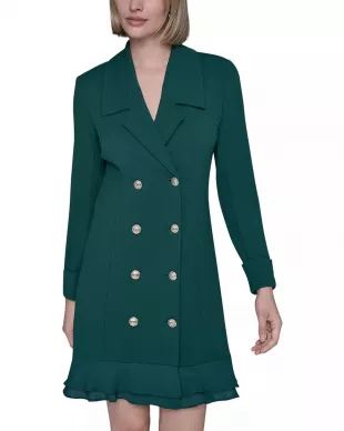 Double Breasted Blazer Dress in Pine